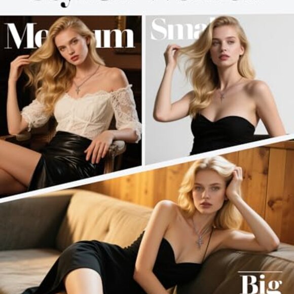 Brass Crucifix Cross Necklace, 1.8 Inch Pendant, Lobster Clasp - Picture 6 of 8